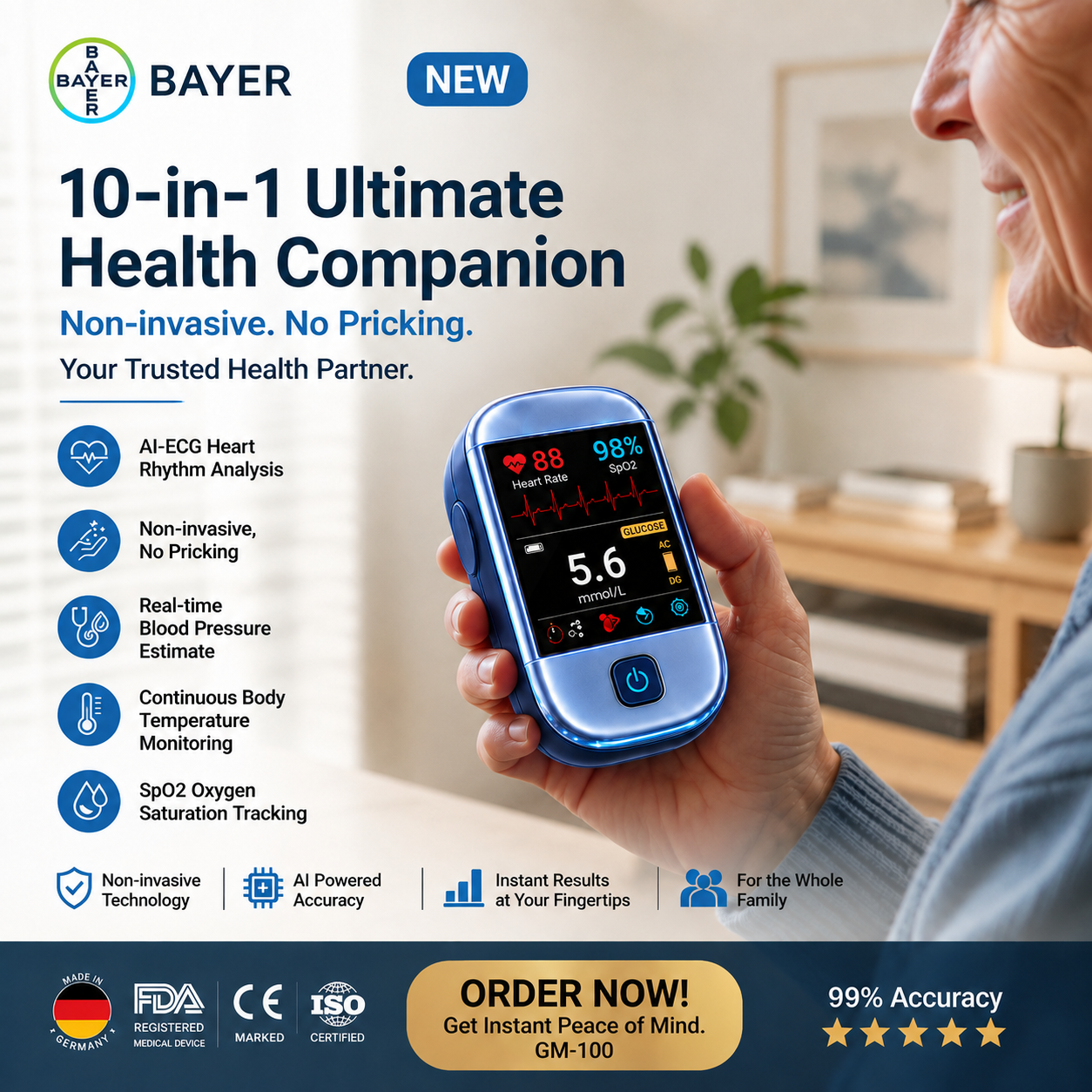 No more needles and pain! 🔥 | Pryxo™ Non-Invasive Blood Glucose Meter – Easy and Accurate Blood Sugar Monitoring, Wherever You Are 🔥